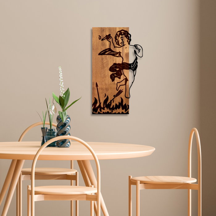 Wallity Fallen Eros Escultura de Pared en Madera y Metal